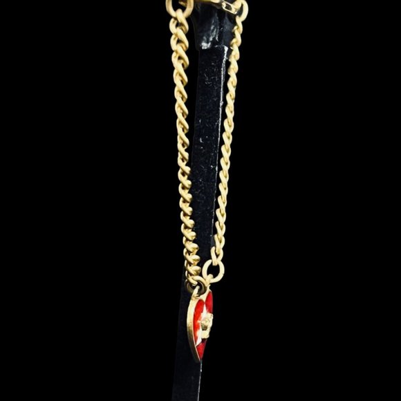 Vintage FHC Moose Gold Tone, Red And White Enamel Tie Bar (4886) - Picture 3 of 6